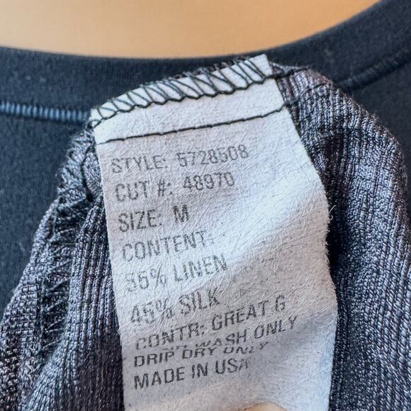 Cut Loose, Sheer Wrinkle Linen Silk Blend Trench Coat Brown w/ Gold Sheen-Medium - Picture 10 of 10